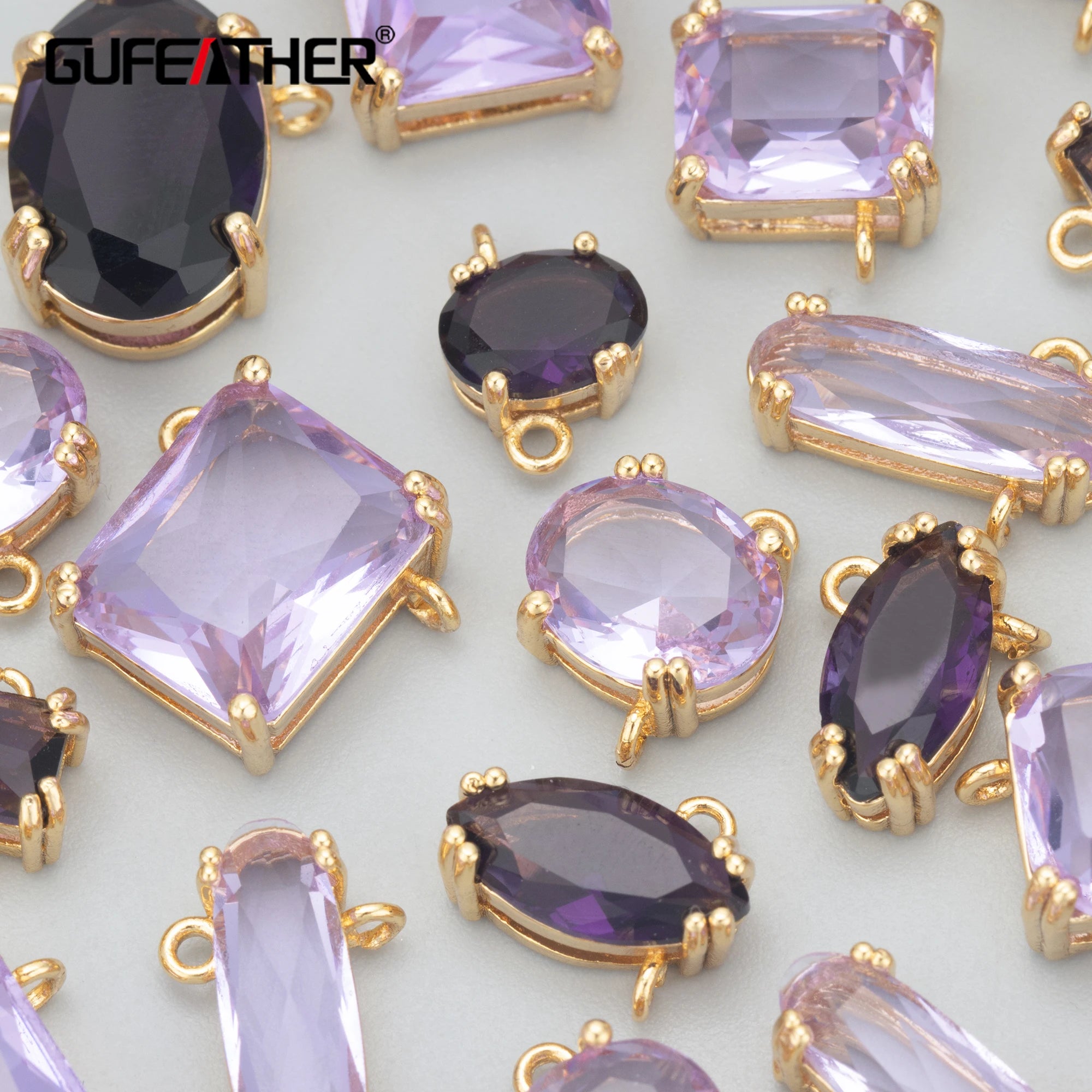 Handmade 18K Gold Plated MC92 Jewelry Accessories Nickel Free Copper Glass DIY Pendants Findings Components 6pcs/Lot