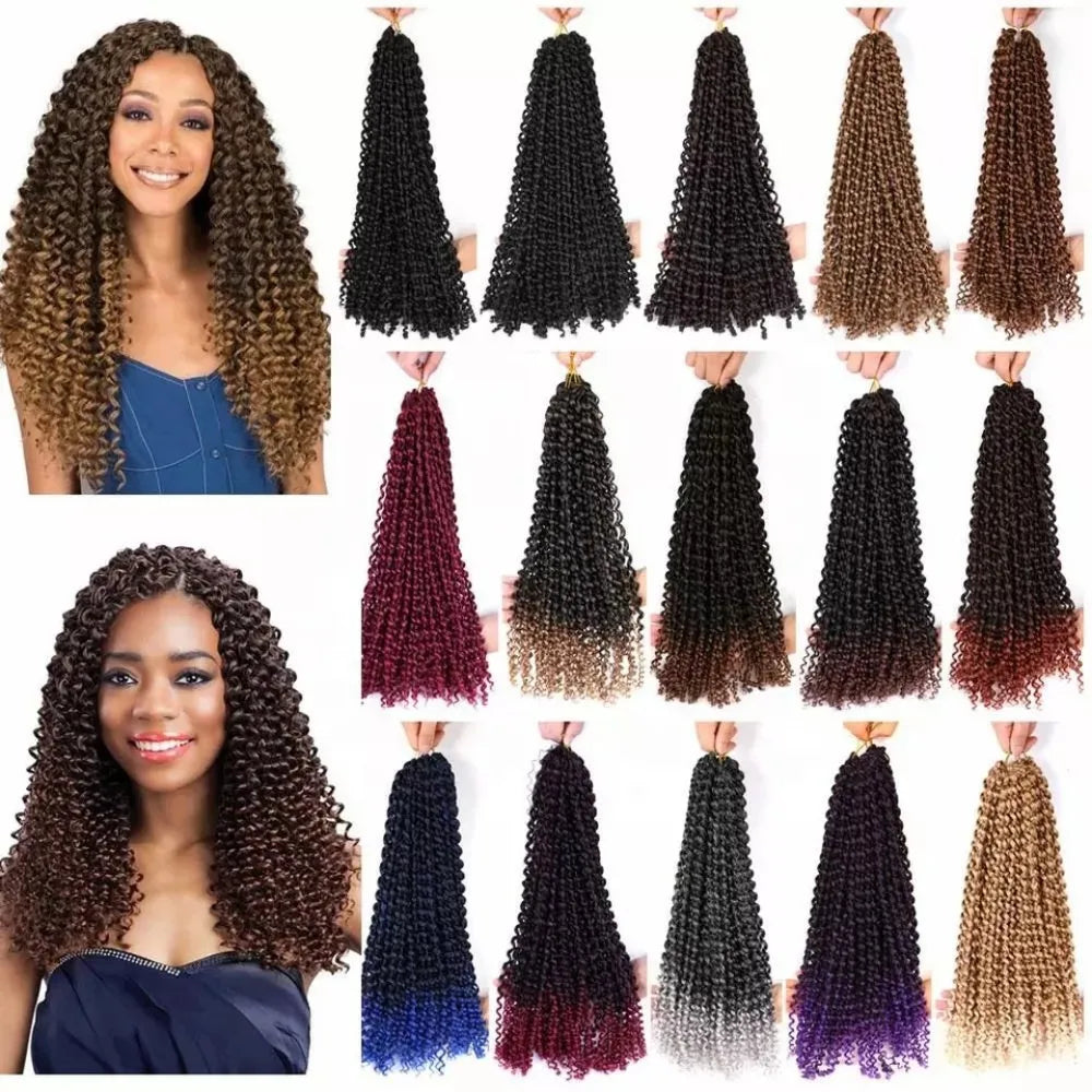 Hot 18inch Passion Twist Hair Water Wave Passion Twists Synthetic Hair Braiding Passion Crochet Wig