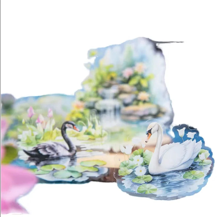 10 Sheets Per Pack Large Size PET Stickers Small Pond Edge Series Pond Lake Landscaping Stickers