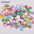 JUNAO 12mm Round Rhinestone 1000pcs Resin Crystal Diamonds Colorful Decoration Stones for Christmas Clothes