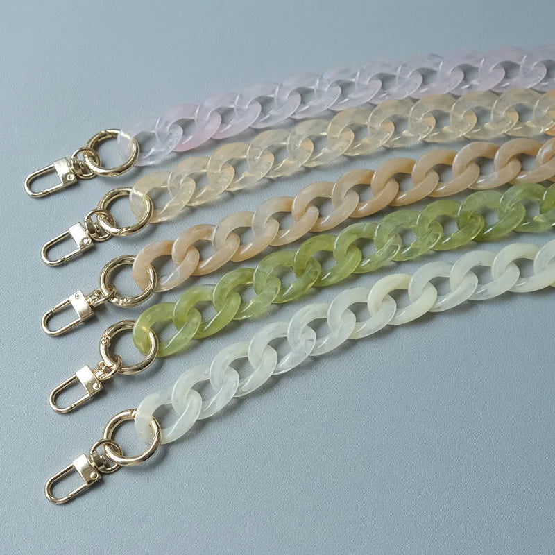 Fashion Chunky Resin Plastic Acrylic Clutch Purses Frames Decorative Fishbone Chains Straps Handles for Tote Handbags