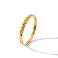 Retro Stainless Steel 18K IP Gold Plated Geometric Creative Wheat Shaped Tarnish Free Women Cuff Bangles Hypoallergenic Jewelry