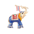 Vintage Gold Plated Rhinestone Elephant Metal Lapel Pin Colorful Enamel Flag of Thailand Elephant Brooch Jewelry for Gift