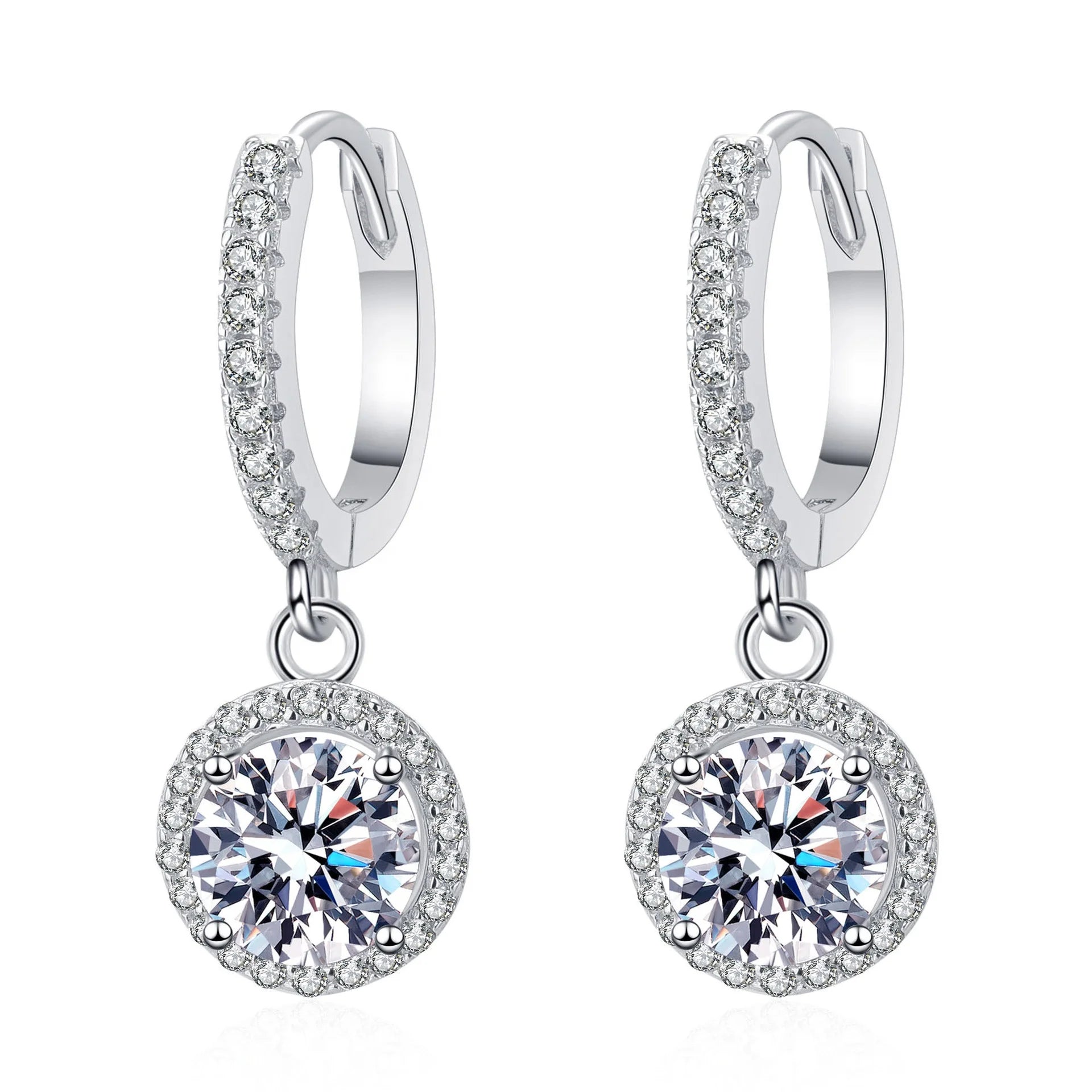 Shining Moissanite Jewelry 925 Sterling Silver Gra Moissanite Drop Earring Engagement Fine Jewelry Earrings