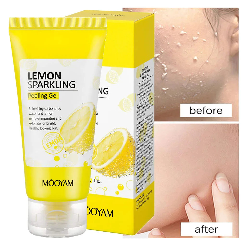 OEM Lemon Sparkling Peeling Gel Skin Purifying Exfoliating Removes Dead Cells Sebum Clear Pore Care Soothing Exfoliant Face Wash