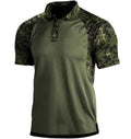 Men's Fashionable Camouflage Casual Polo T-shirt Flip Collar Button up Short Sleeved T-shirt Size S-3XL