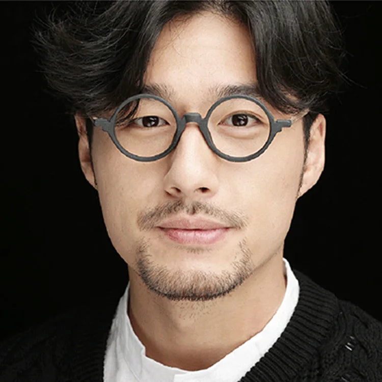DL Glasses Circular Eyeglass Frame Retro Clear Lens Men Women Optical Frame