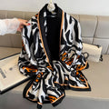 Best Sale New Lightweight 180*85CM Silk Feeling Scarf Hijab Fashion Leopard Flower Pattern Polyester Silk Scarves Beach Shawls