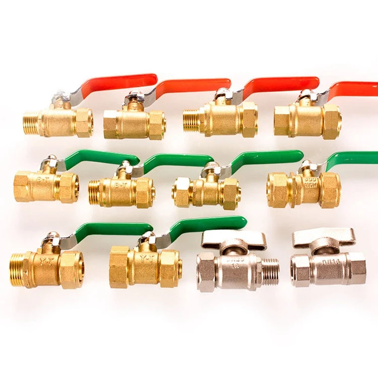 Standard Brass Ball Valve With Aluminum Butterfly Handle With PEX Connector 1/2"*16mm 3/4"*20mm Water Regulating Valves