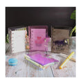 Soft PVC A5/A6/A7 Budget Planner Binders Laser Shinning Loose Leaf Rings Binder Cover Black Pink Transparent Notebook Cover