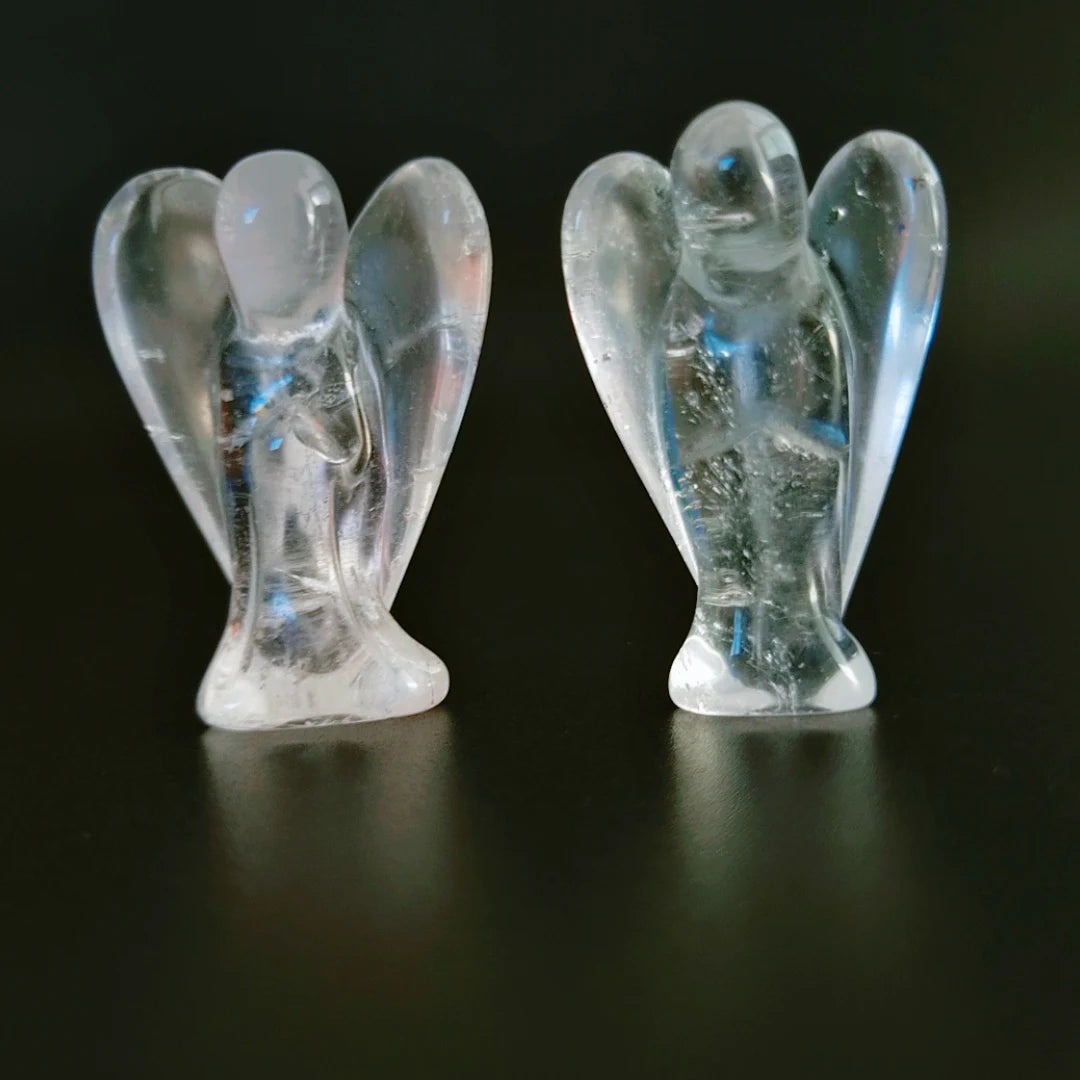 Huiying Clear Quartz Gemstone Angel Head 1.5 Inch Home Decoration Sculpture Crafts