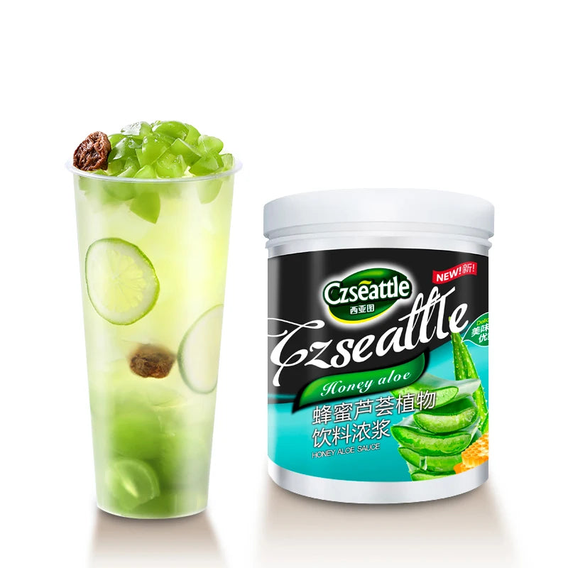 Czseattle Honey Aloe Plant Flavored Drink & Beverage Concentrated Aloe Sauce for Fruit Tea Bubble Tea Ingredients