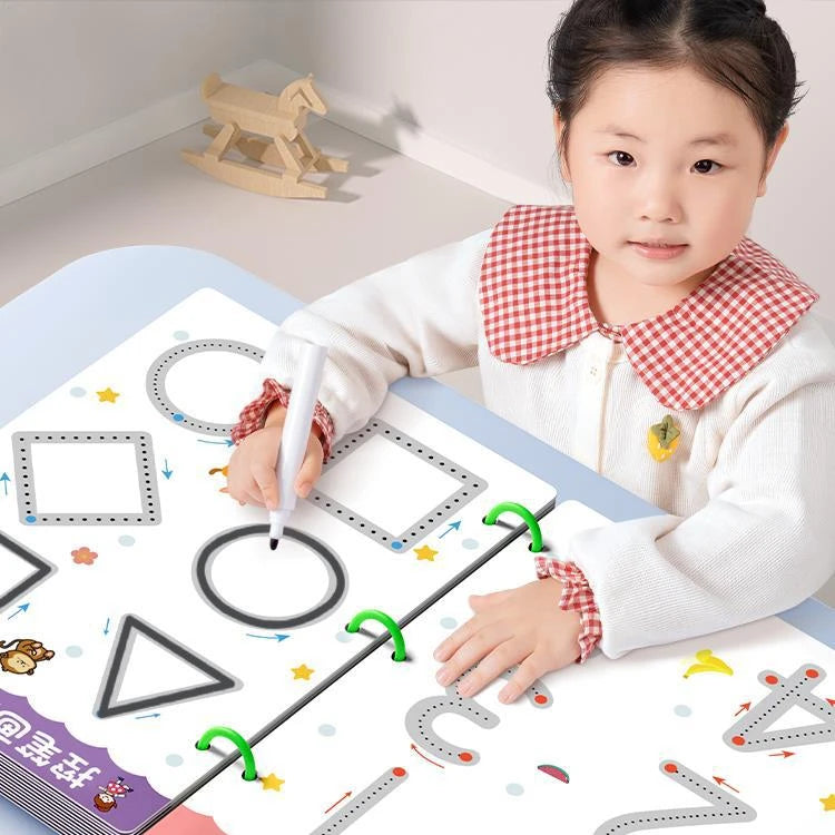 Popular Children's Exercise Tracing Controls Reusable Educational Learning Writing Books Pen Control Training Book