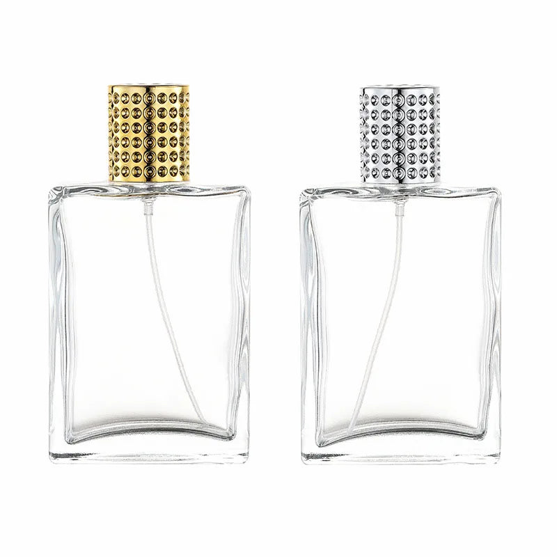 Rectangle Perfume Bottle Square Pineapple Cap Empty Cosmetics Clear Square Flat 100ml Perfume Bottle Rectangle with Box