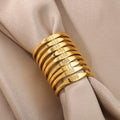 YF3405 High Quality Waterproof Jewelry Simple 18K Gold Plated Stainless Steel Engraved Tiny Angel Number Finger Ring