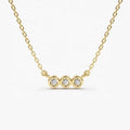 LOZRUNVE China Jewelry Manufacturer 925 Sterling Silver 18K Gold Plated Bling Zirconia Triple Delicate Necklace