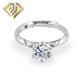 European 5A White 5mm to 9mm Cubic Zirconia Gemstone Rings 925 Sterling Silver Ring Jewelry Wedding Jewelry