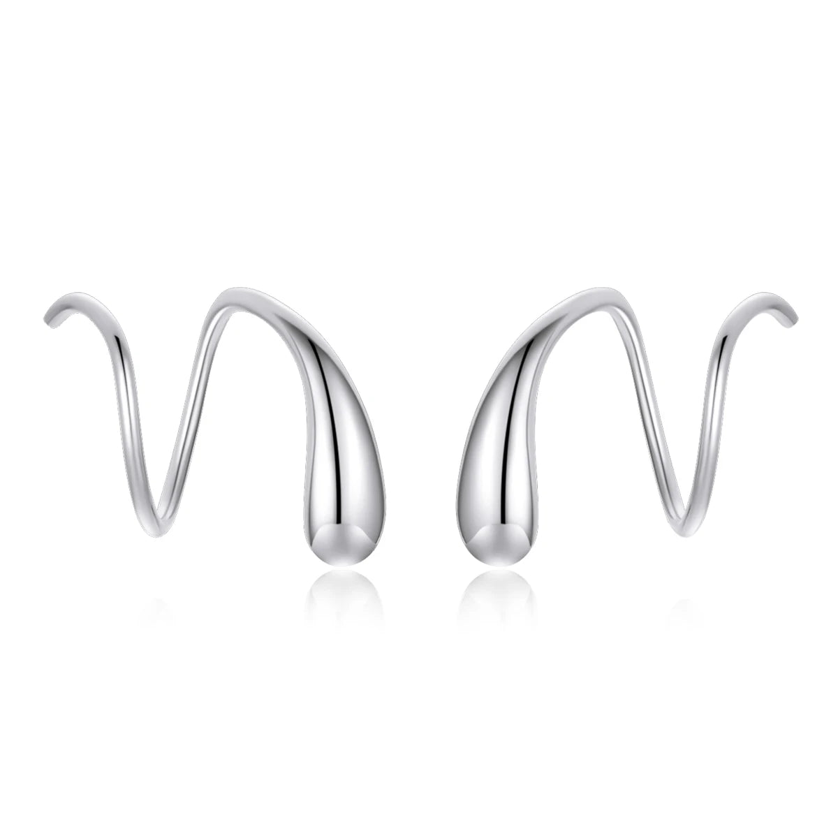 ISHWAR Women 925 Silver Pure ISHWAR Fine Stud Earrings Creative Water Droplets Design Engagement Fashion Jewelry SCE1130