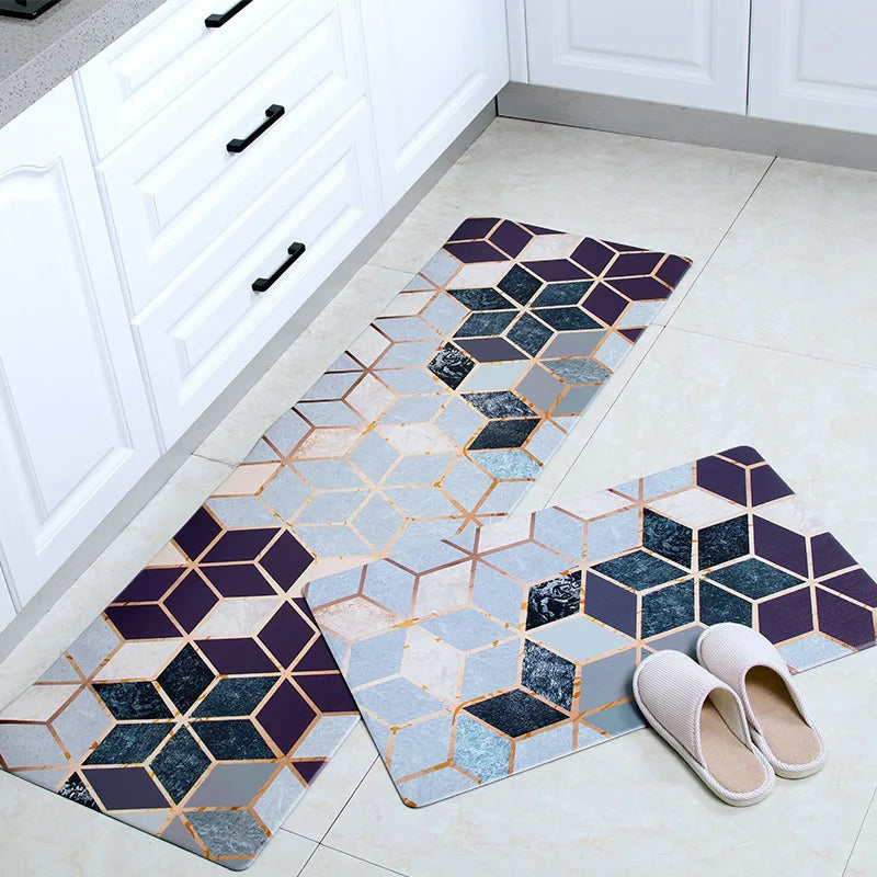 2 Piece Anti Fatigue Pvc Anti-slip Mat Comfort PVC Leather Heavy Duty Standing Mats PVC Kitchen Mat