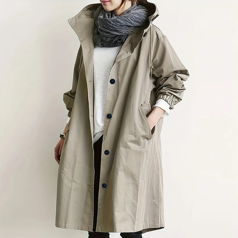 Elegant British Fashion Mid-Long Trench Coat Women 2025 Spring Autumn Korean Trendy Over-The-Knee Belt Cotton/Polyester 18-25
