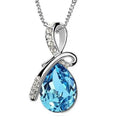 Beautiful Crystal Pendant Necklaces with Trendy Heart Shape Colorful Diamond Link Chain for Girls for Weddings