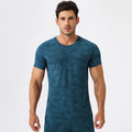 2025 Men's Sport Short Sleeve Quick Dry Breathable Solid Gym Fitness Shirt 240g Custom UPF+50