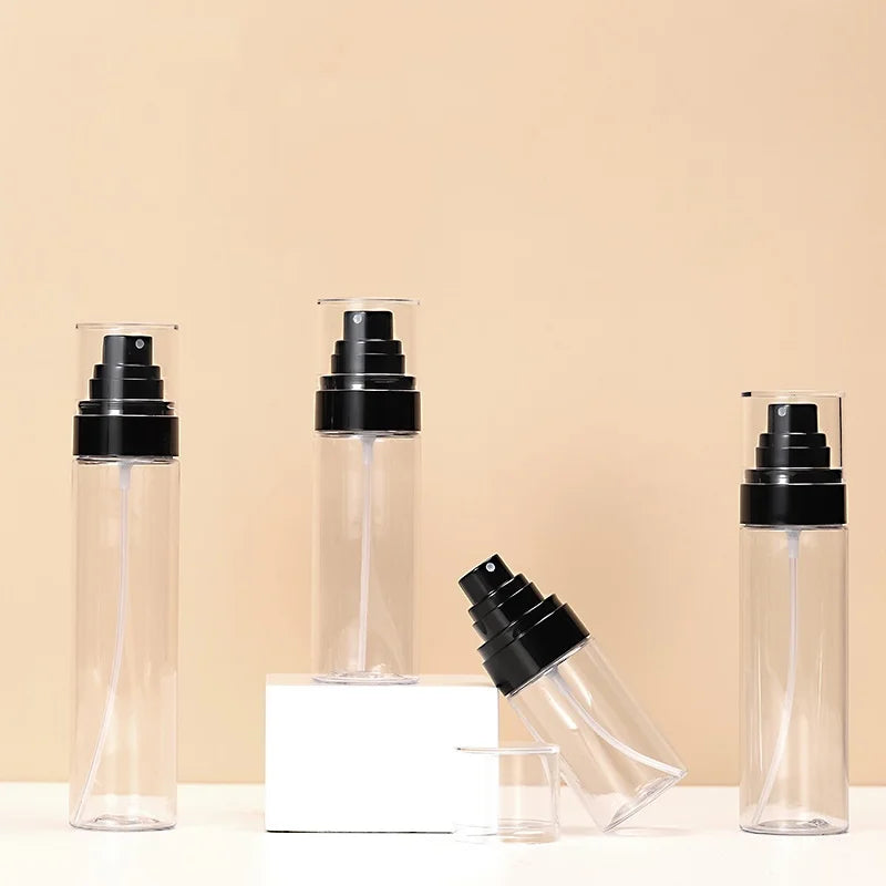 Empty Plastic 50ml 80ml 100ml 120ml Spray Bottles with Fine Mist Cap Black Brush Sealing Type