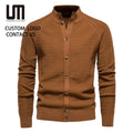 Clearance Sales Wholesale Men's Casual Knit Cardigan Sweater Basic Solid Color Business Office Coat Button Good Quality