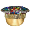 Gold Rivets and Colorful Sequined Rhinestones Rave Festival Hat Cosplay Headwear Club Party Fashion Accessories