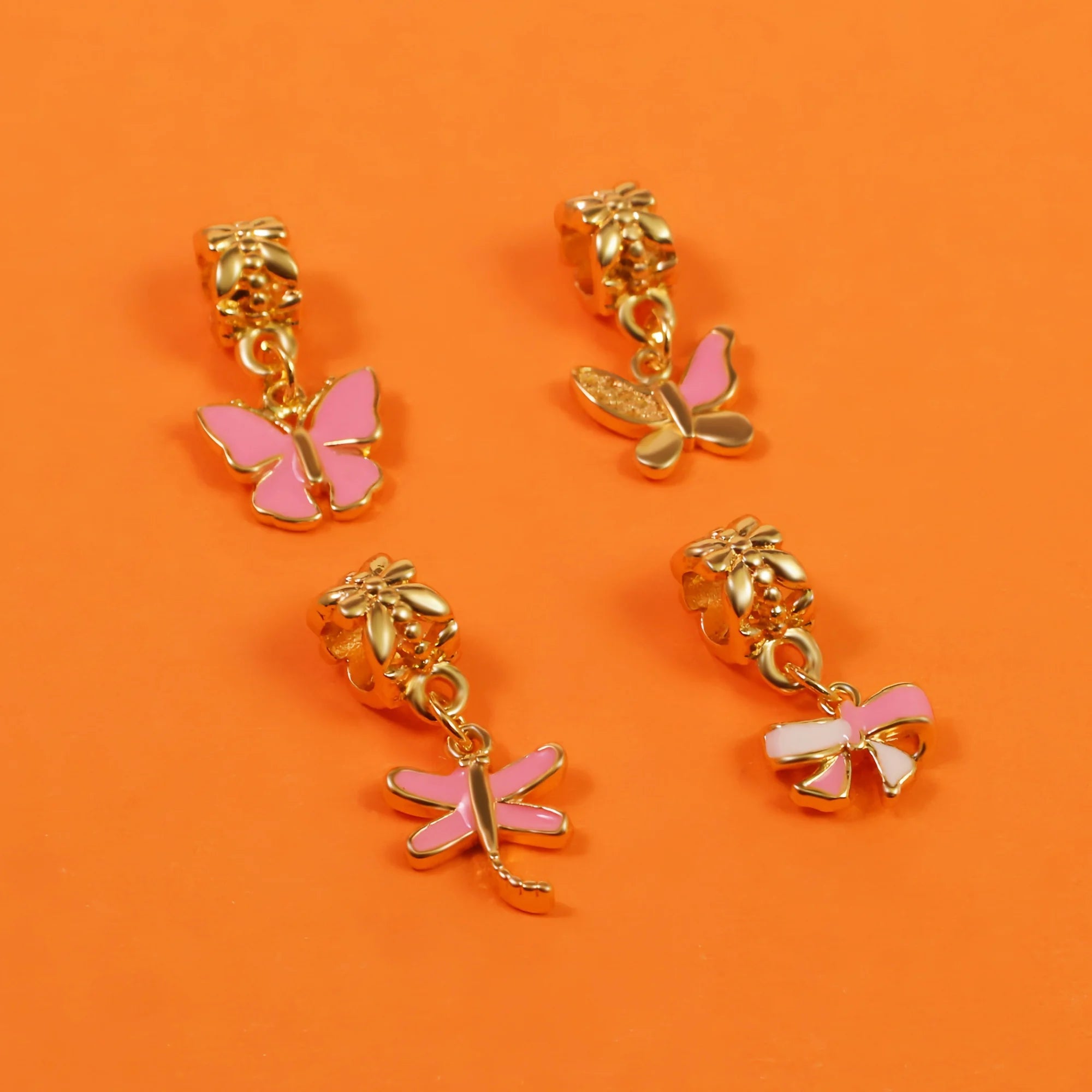Diy Jewelry Brass Gold-Plated Butterfly Accessories Pendant Necklace Bow Bracelet DIY Beads