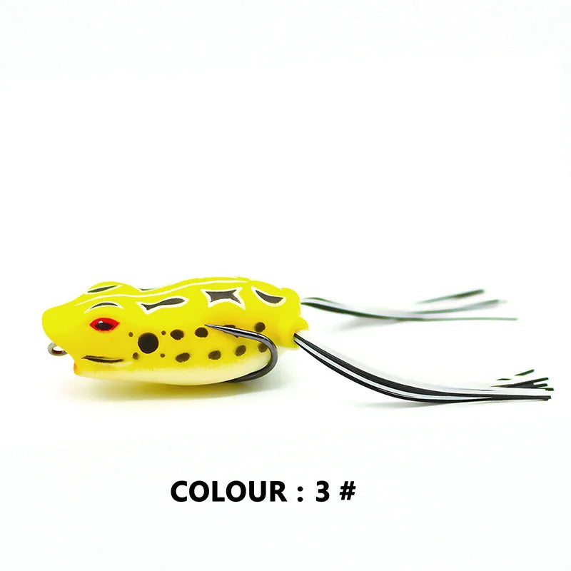 Popper Type Soft Bait Fishing Frog Lure Floating Silicone Skirt Fishing Frog Lures