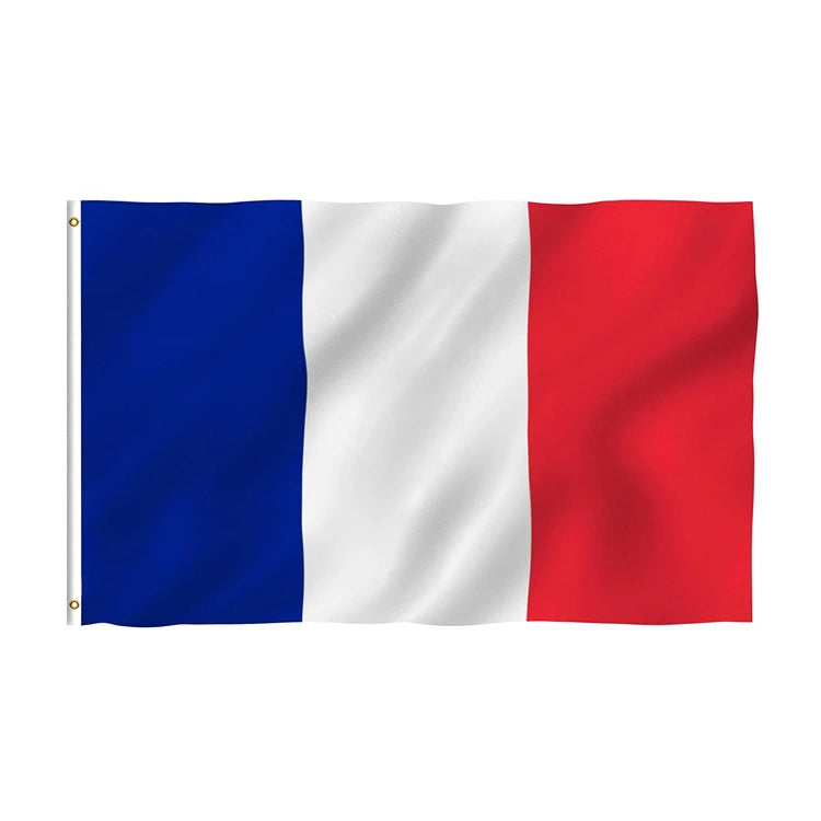 Breeze 3x5 Foot France Flag Vivid Color and Fade Proof Canvas Header and Double Stitched French National Flags