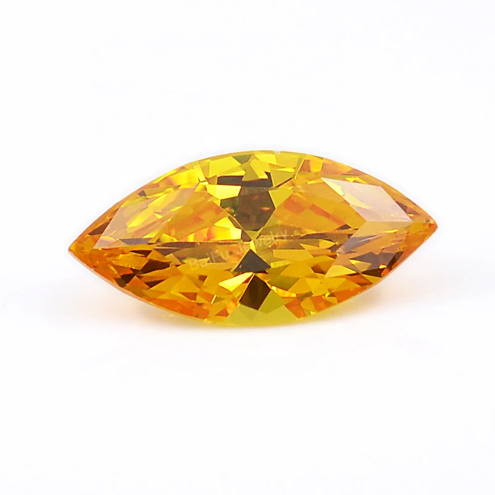 Baifu Jewelry Loose Gemstones Gold Yellow Marquise Cz Stones