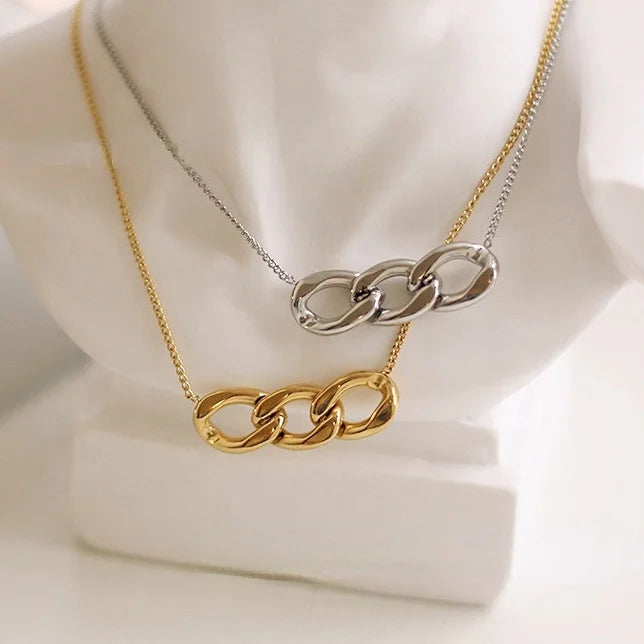 Factory Wholesale Custom Polished Gold-Plated Chain Pendant Necklace Personalized Stainless Steel Necklace for Women Jewelry