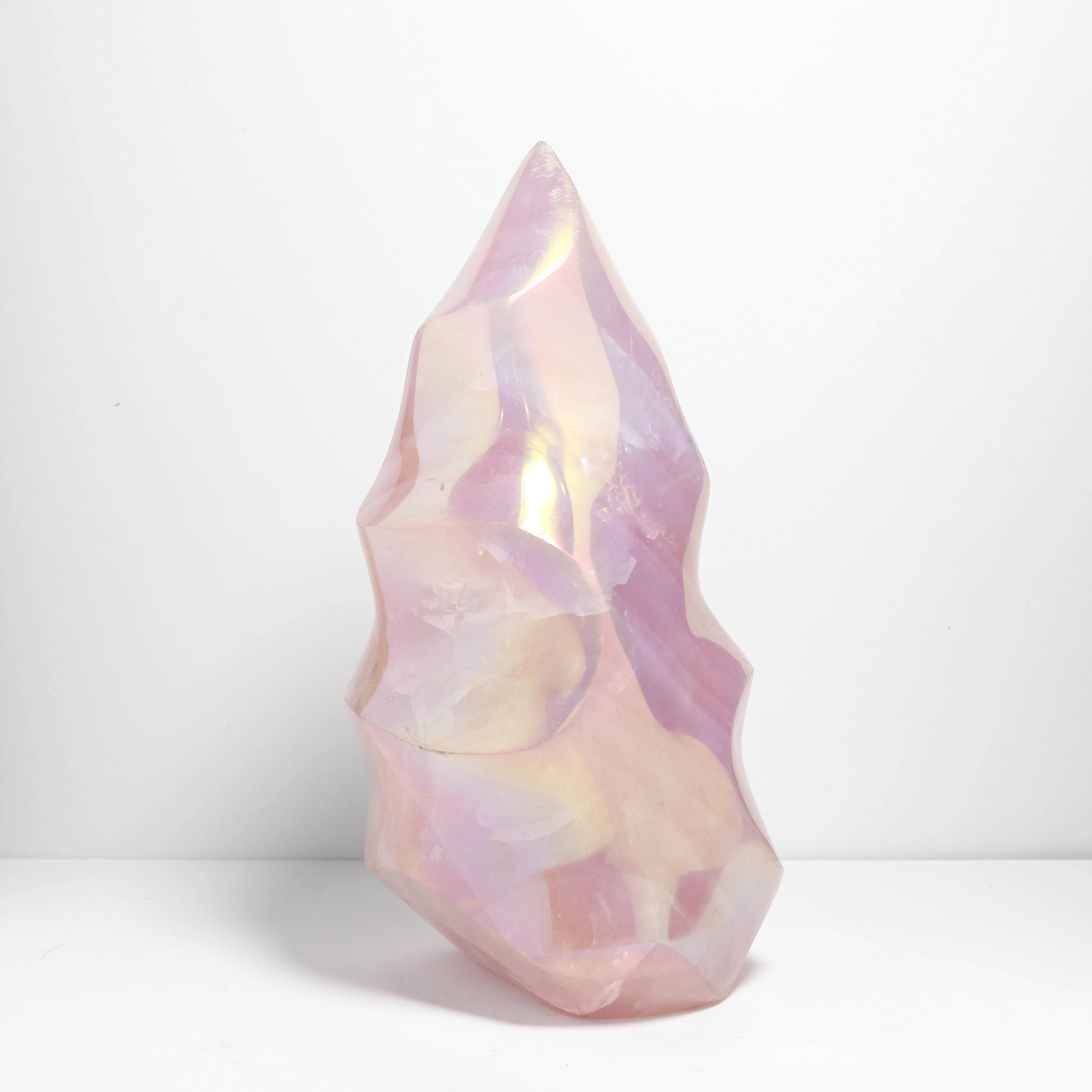 Crystals Healing Stones Aura Rose Quartz Flames Reiki Stone Crafts  for Meditation