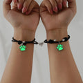 Custom Color Adjustable Milan Rope Charm Magnetic Heart Glow in the Dark Dog Paw Bracelet Jewelry for Couple