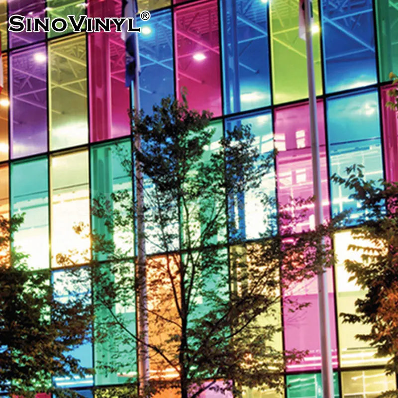 SINOVINYL Self Adhesive Outside  PET Material Building Color Window Glass Film