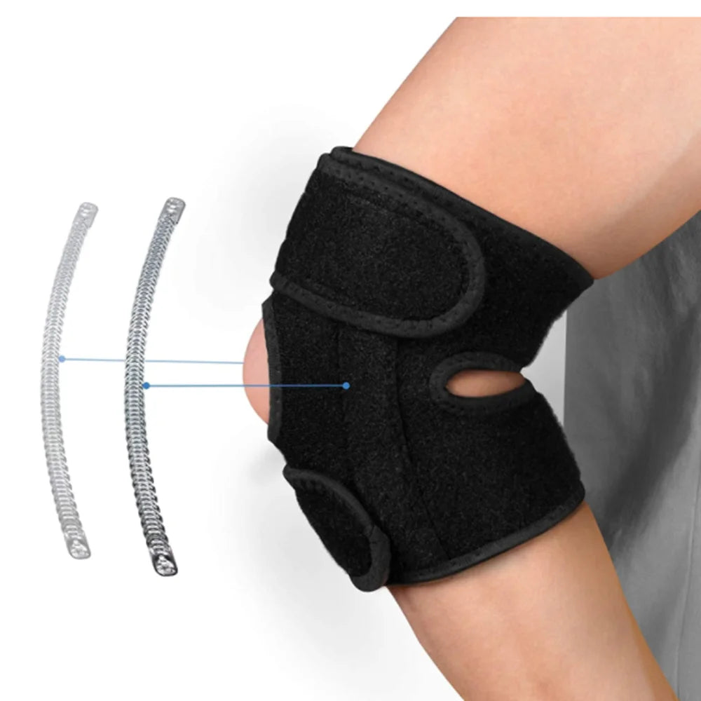 Elbow Brace Reversible Adjustable Neoprene Support Wrap for Joint Arthritis Pain Relief Tendonitis Sports Injury Recovery