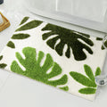 Monstera Green Bathroom Rug Leaf Bath Mat Cute  Small Aesthetic Rug Non Slip Washable Kids Room Decor