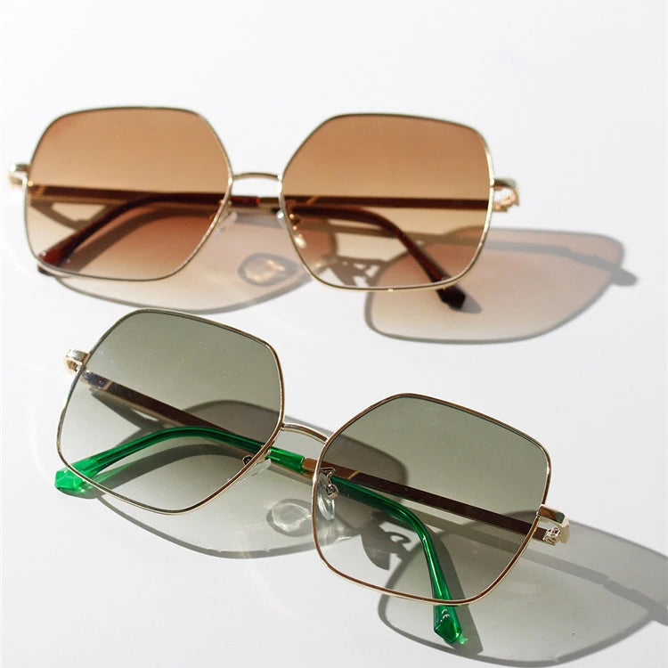 2021 Big Square Women Adult Polarized Sun Glasses Luxury Retro Fashion Sunglasses
