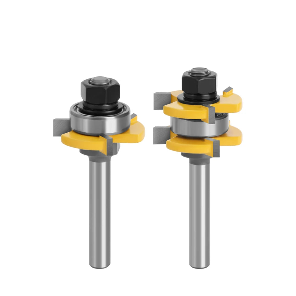 LAVIE 2pcs 8mm Shank Joint Assemble Router Bits Tongue & Groove T-Slot Milling Cutter for Wood Woodwork Cutting Tools-C  MC02121