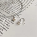 S925 Sterling Silver Simple Trendy Natural Freshwater Pearl Drop Hook Earrings for Women Girls Gifts