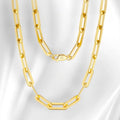 Fashion 14k Gold-plated Chunky Cross Chains 925 Sterling Silver Paperclip Link Chain Necklace