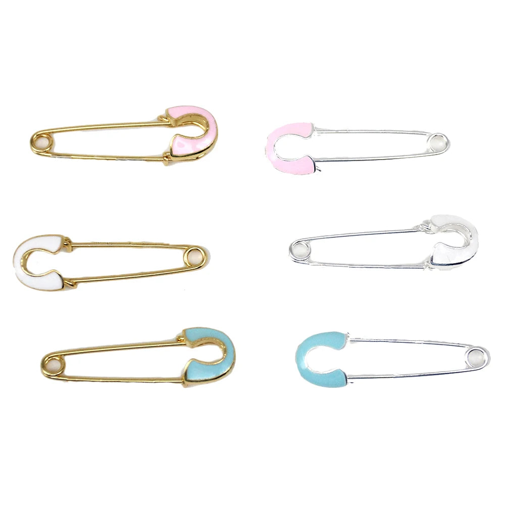 4 cm No Loop Gold/Silver Plated Small Enamel Safety Pins for Kids for Wedding Party Gift featuring Muslim Islamic Allah