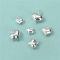 8mm 10mm 12mm 15mm 18mm 3D Silver Heart 925 Sterling Silver Puffy Heart Pendant for Necklace Bracelet Jewelry Accessories