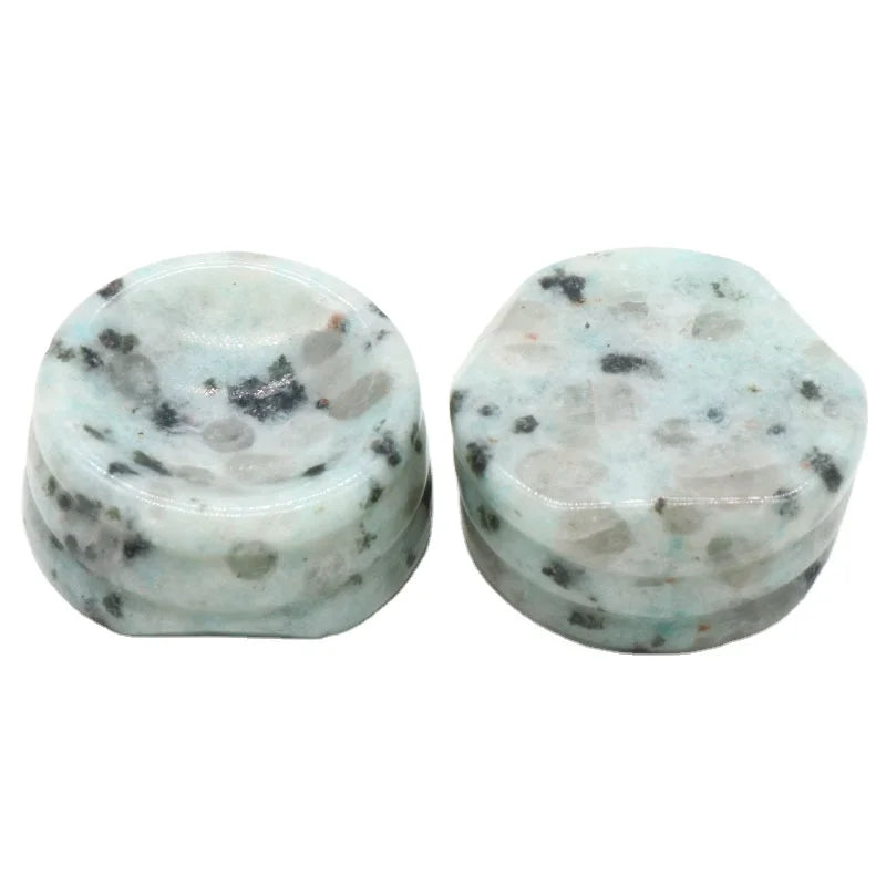 HZ Natural Crystal Kiwi Stone Bracket Egg-shaped Stone Base Support Round Ball Seat Decoration