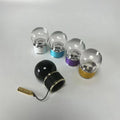 Transparent Plastic 15mm Round Perfume Bottle Lids with Shiny Gold Label and Rope Non-Spill Cap 10ml Capacity Crimp Closure