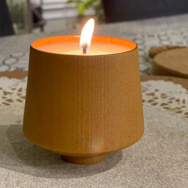 Luxury Personalized Label Custom Logo Light Color 6oz 8oz 200ml Empty Wood Candle Containers Jar for Making Candles