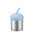 Sustainable Eco-friendly Cake Shaped Silicone Straw Kids Cup Non-toxic Leakproof Stainless Steel Cup With Lids and Straws