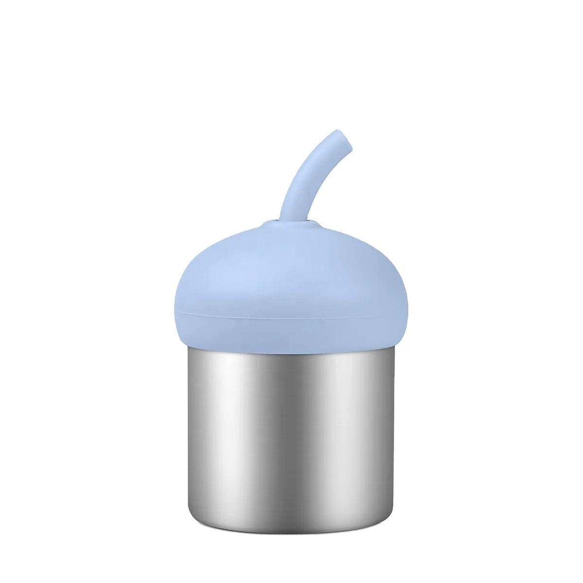 Sustainable Eco-friendly Cake Shaped Silicone Straw Kids Cup Non-toxic Leakproof Stainless Steel Cup With Lids and Straws